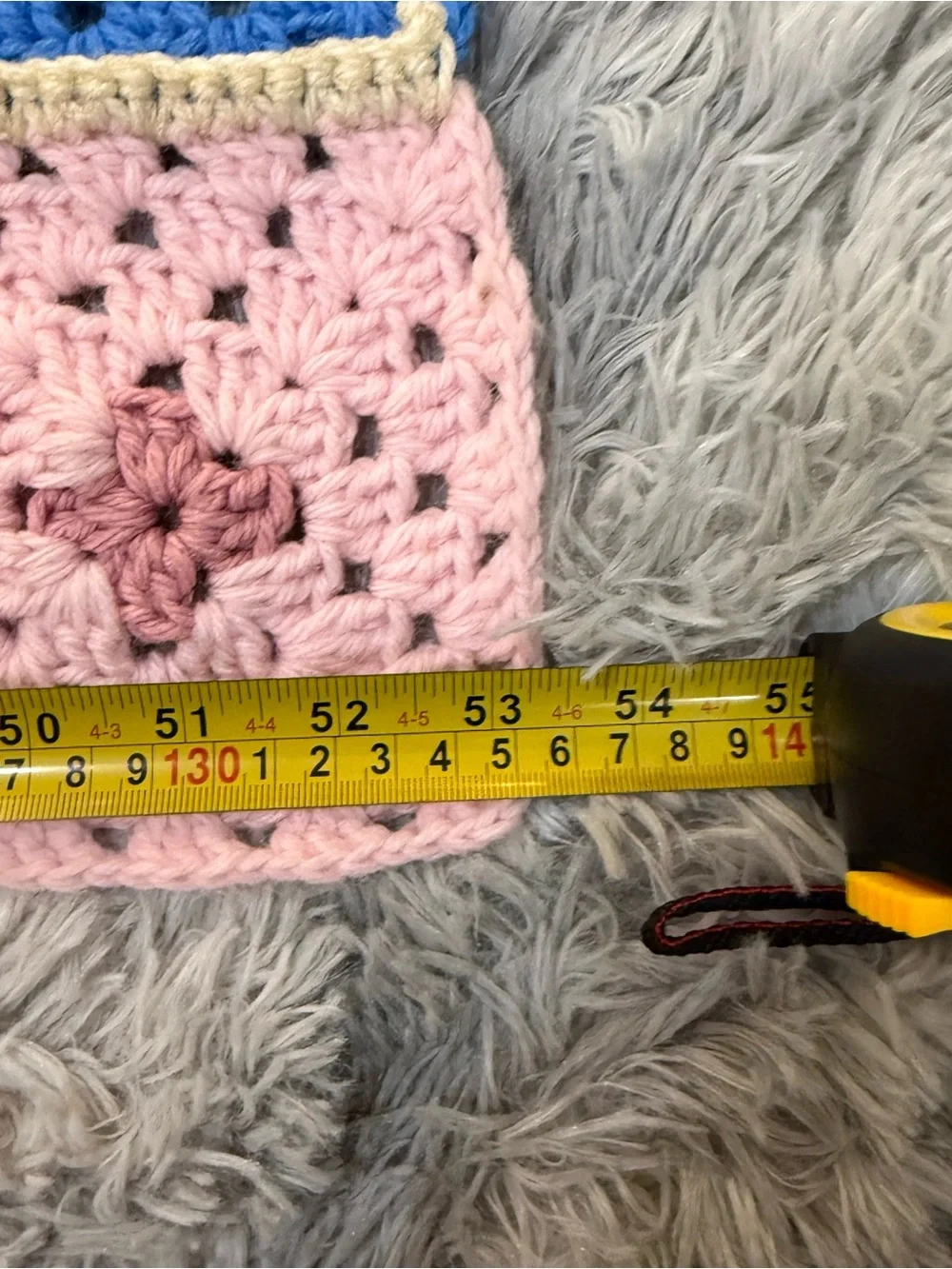 Handmade Crochet Granny Square Throw Blanket Vintage Pastel Afghan 53” x 64”